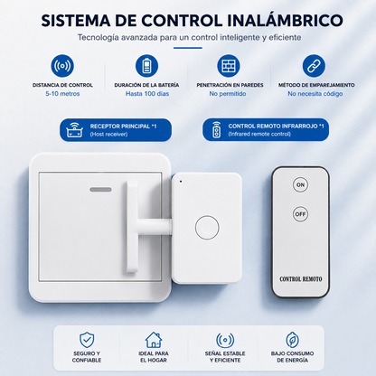 Interruptor de luz inalámbrico con control remoto